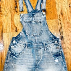 Girls Denim overall jumper shorts Size 10